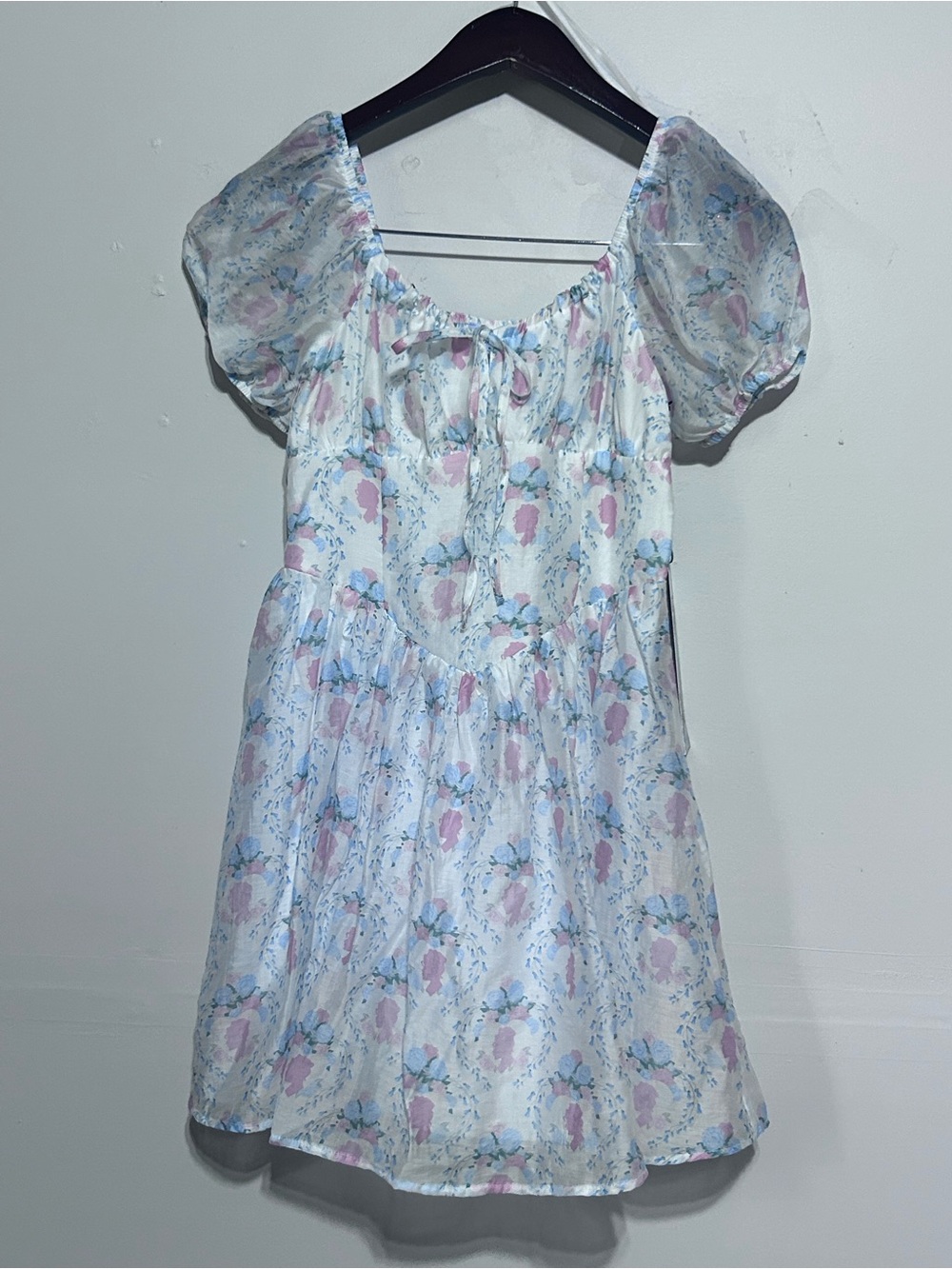 Bridgerton x Celebrity Pink Lady Whistledown Puff Sleeve Mini Dress XS